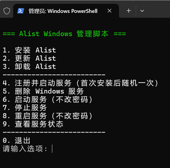 Windows 交互式安装管理器界面